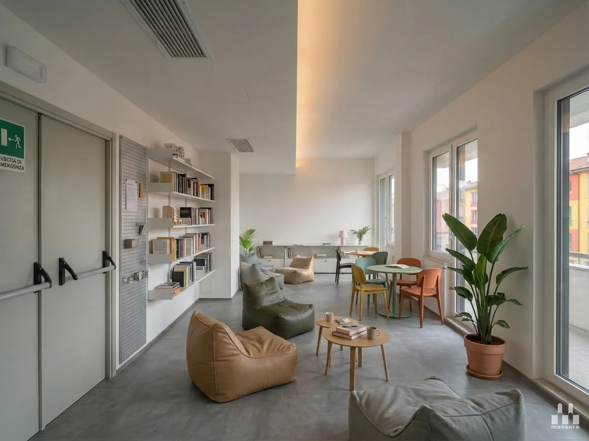 Area relax della Residenza Universitaria Preziosina – alloggi per studenti a Milano